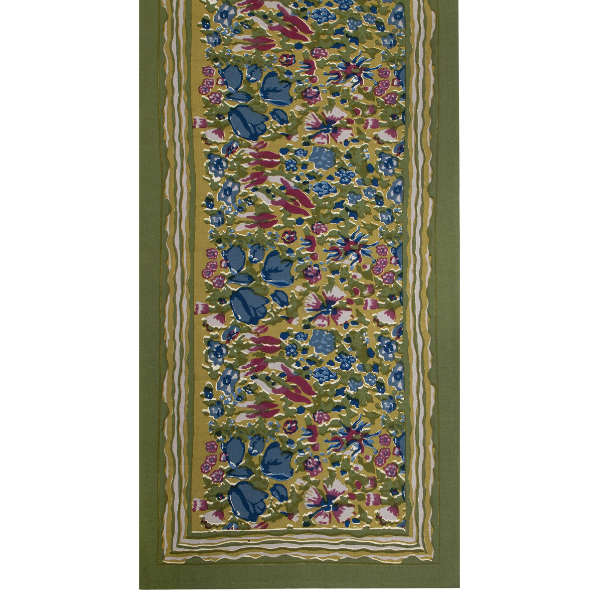 Jardin Table Runner, Blue & Green, 16" x 72"