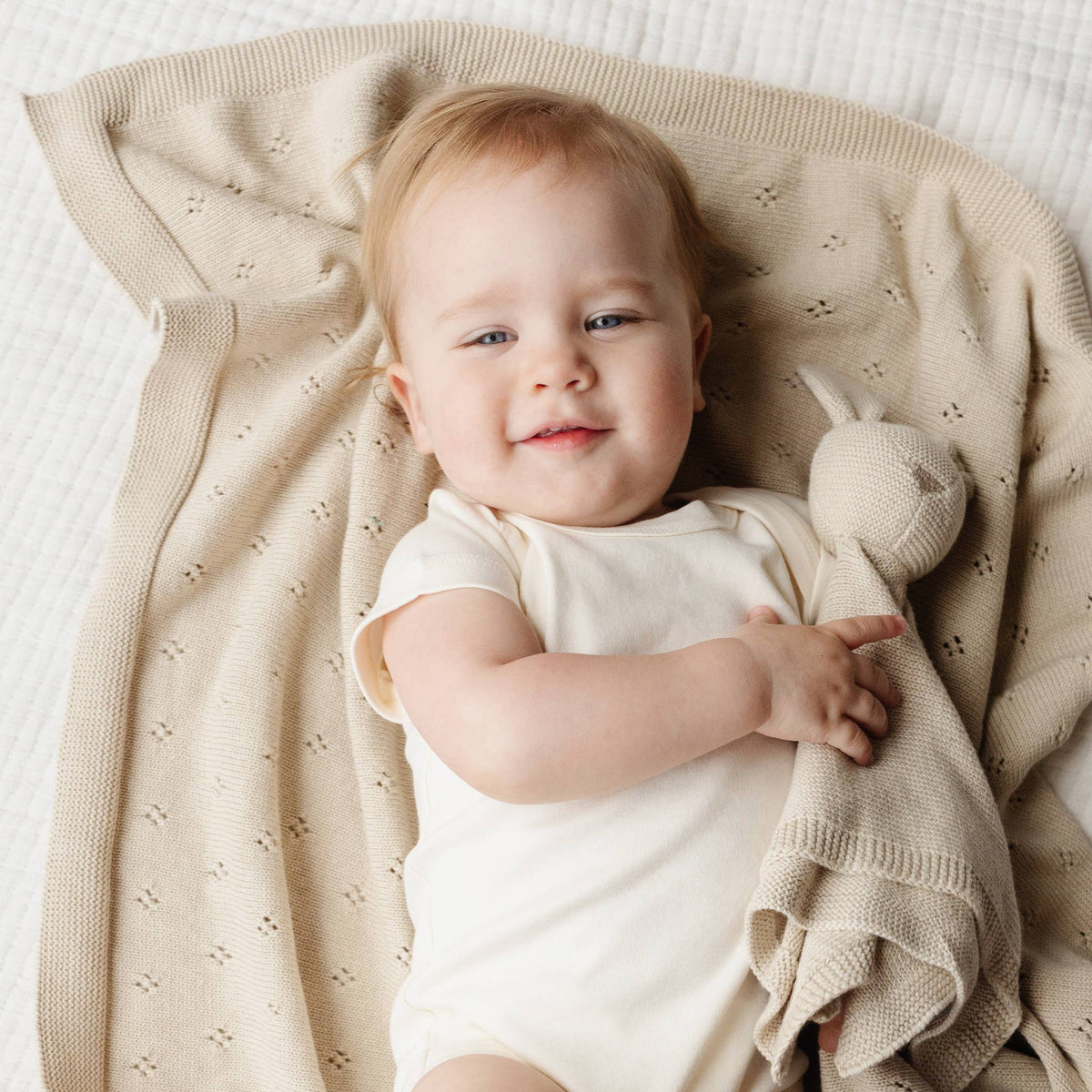Heirloom Piqué Baby Blanket, Birch