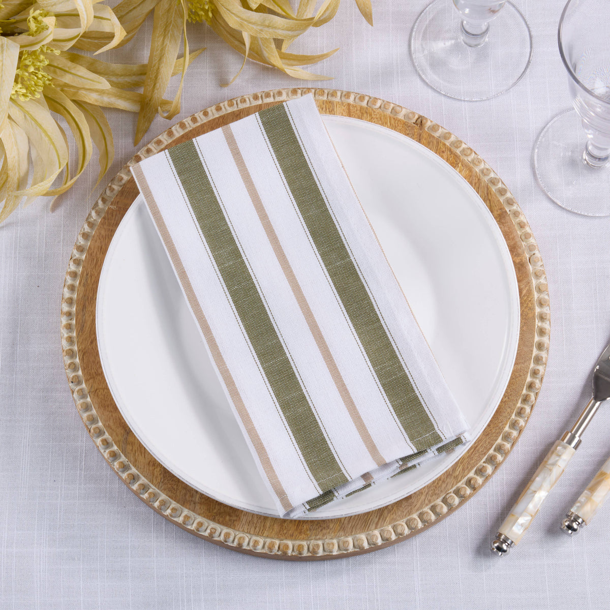 Modern Striped Cloth Napkin, Blue