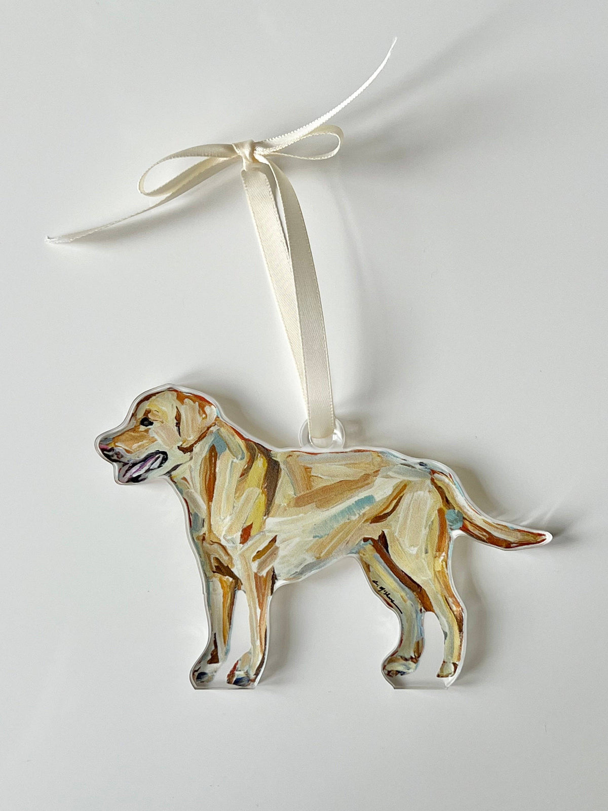 Yellow Labrador Acrylic Christmas Dog Ornament | Wreath Charm WHOLESALE